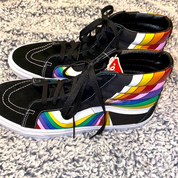 RAINBOW Pride Sneaker Vans Donation Shoe 4 Single Mothers Directly To The Mother - Picture 6 of 11